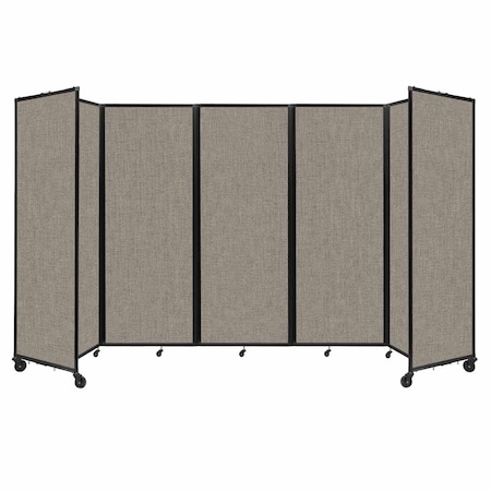 Versare Room Divider 360 Folding Portable Partition 14' x 7'6" Warm Pebble Fabric 1190946